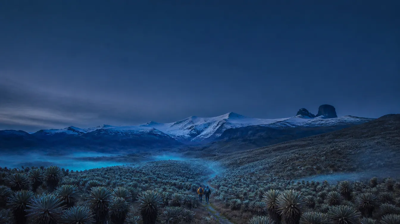 Páramo de frailejones — blue hour